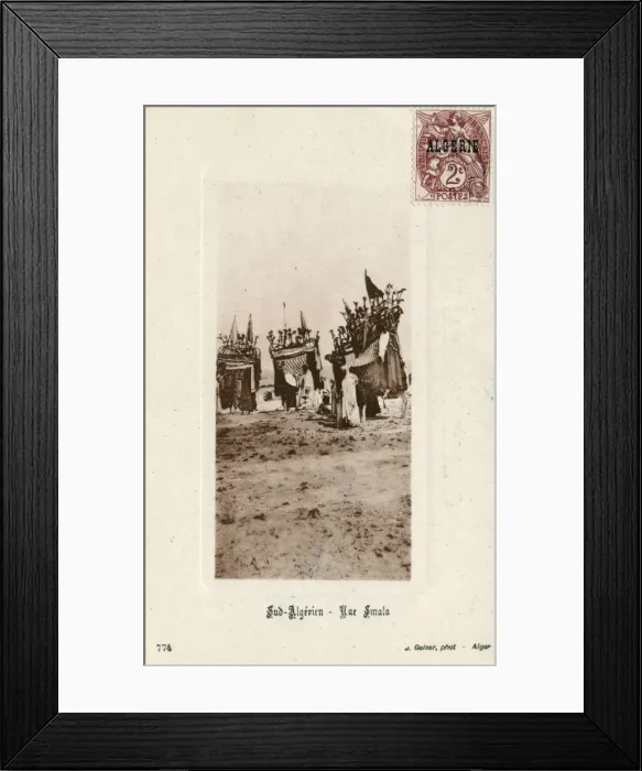 Framed Print : Camel smala or mobile headquarters, Southern Algeria