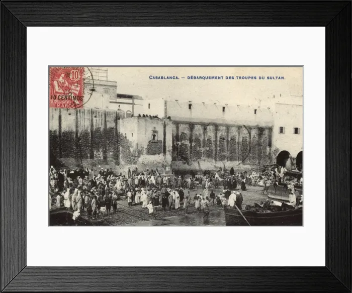 Framed Print : Landing of the Sultans troops, Casablanca, Morocco Framed Print : Landing of the Sultans troops, Casablanca, Morocco
