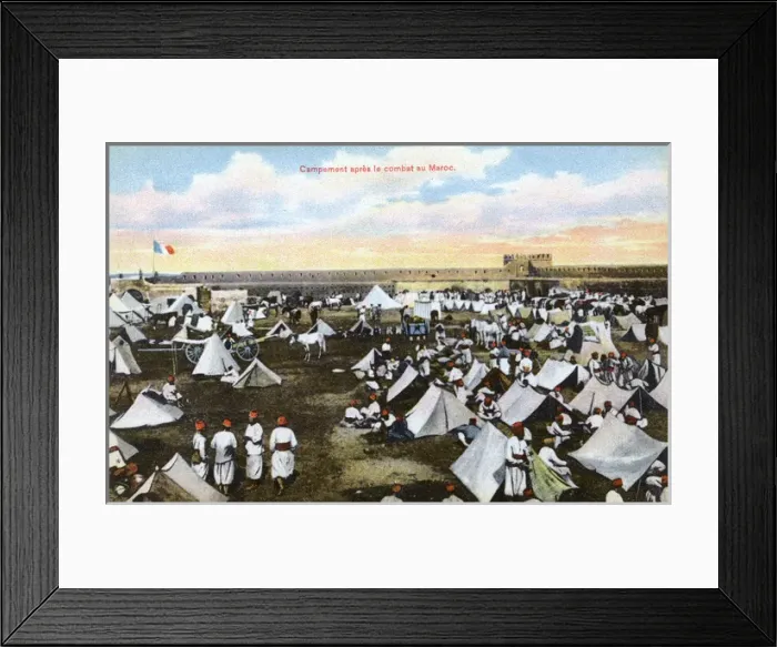 Framed Print : Encampment after a battle in Morocco Framed Print : Encampment after a battle in Morocco