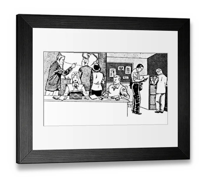 Framed Print : UFO investigation group at work in an office Framed Print : UFO investigation group at work in an office