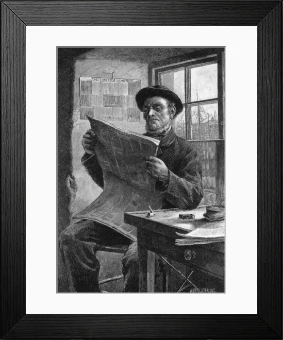 Framed Print : Reading Newspaper Framed Print : Reading Newspaper