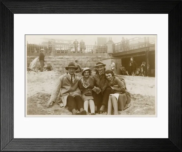 Framed Print : Typical British Summer - Wrapped up warm on the beach Framed Print : Typical British Summer - Wrapped up warm on the beach