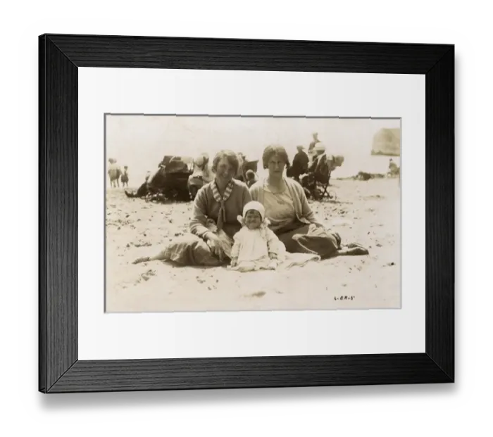 Framed Print : Grandmother, young Mother, and Grandchild - British beach Framed Print : Grandmother, young Mother, and Grandchild - British beach