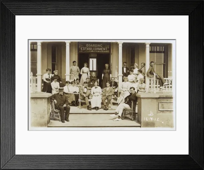 Framed Print : Eastbourne Boarding Establishment - Owner and patrons Framed Print : Eastbourne Boarding Establishment - Owner and patrons