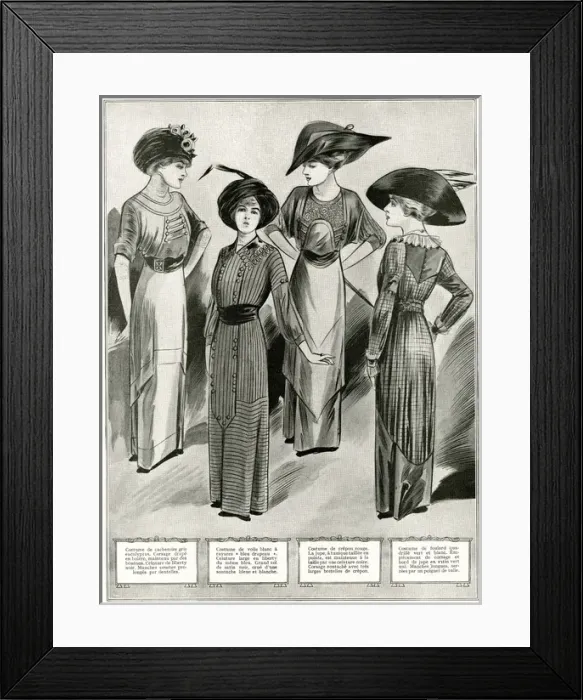 Framed Print : Fashionable clothing 1910 Framed Print : Fashionable clothing 1910