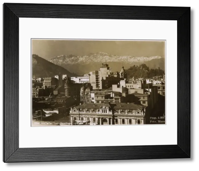 Framed Print : Chile - Santiago - Partial view over the rooftops Framed Print : Chile - Santiago - Partial view over the rooftops