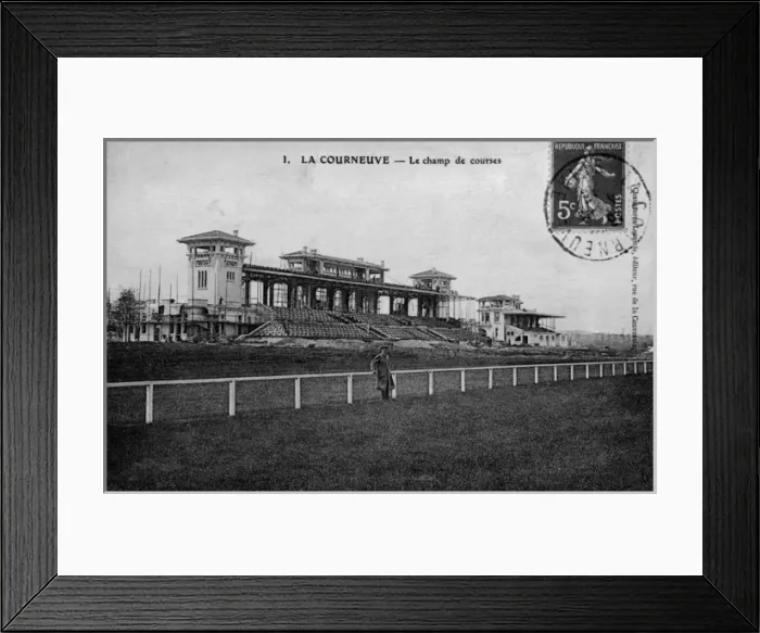 Framed Print : La Courneuve racecourse with grandstand, France Framed Print : La Courneuve racecourse with grandstand, France