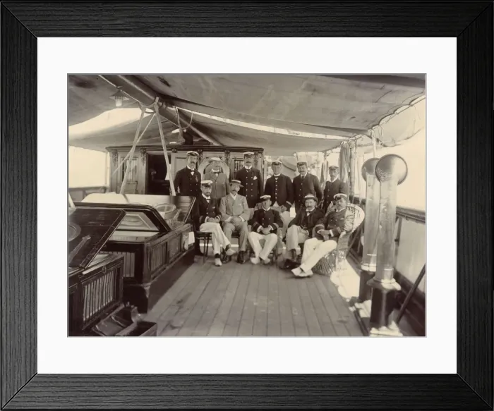 Framed Print : Group photo on Cable Ship John Pender, Gibraltar Framed Print : Group photo on Cable Ship John Pender, Gibraltar