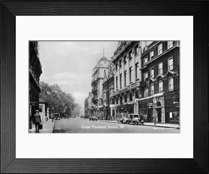 Framed Print : View of Great Portland Street, London Framed Print : View of Great Portland Street, London
