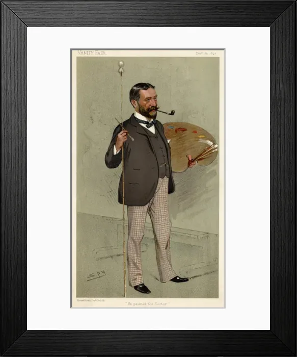 Framed Print : Artist Luke Fildes with Paint Brush Framed Print : Artist Luke Fildes with Paint Brush