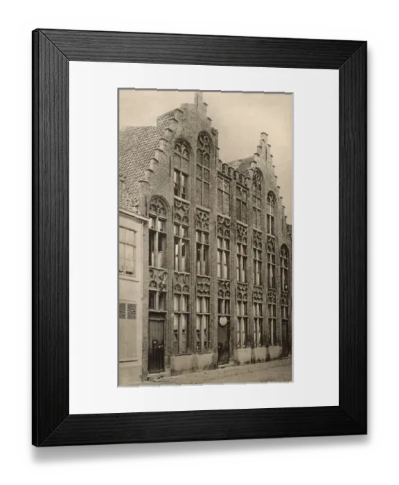 Framed Print : Houses in Rue de Jerusalem, Bruges, Belgium Framed Print : Houses in Rue de Jerusalem, Bruges, Belgium