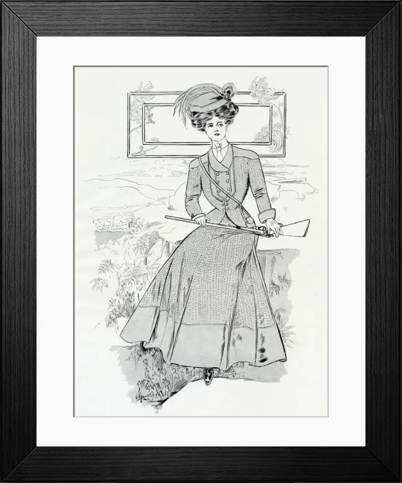 Framed Print : Hunting clothing 1907