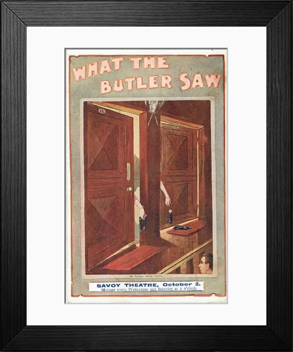 Framed Print : What The Butler Saw by E F Parry and Frederick Mouillot Framed Print : What The Butler Saw by E F Parry and Frederick Mouillot