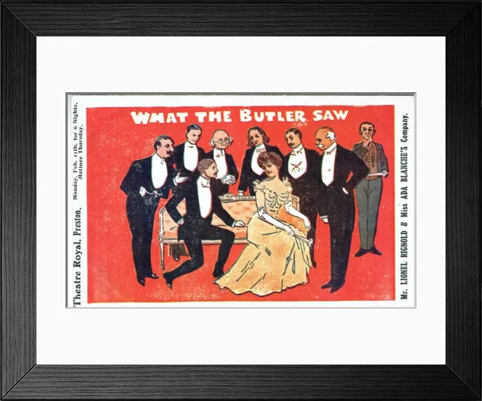 Framed Print : What The Butler Saw by E F Parry and Frederick Mouillot Framed Print : What The Butler Saw by E F Parry and Frederick Mouillot
