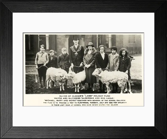 Framed Print : Mayor of Oldhams Lamb Holiday Fund