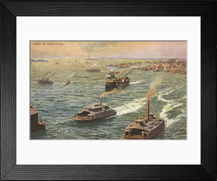 Framed Print : Paddlesteamer ferries - Port of New York Framed Print : Paddlesteamer ferries - Port of New York