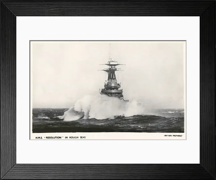 Framed Print : HMS Resolution in rough seas Framed Print : HMS Resolution in rough seas