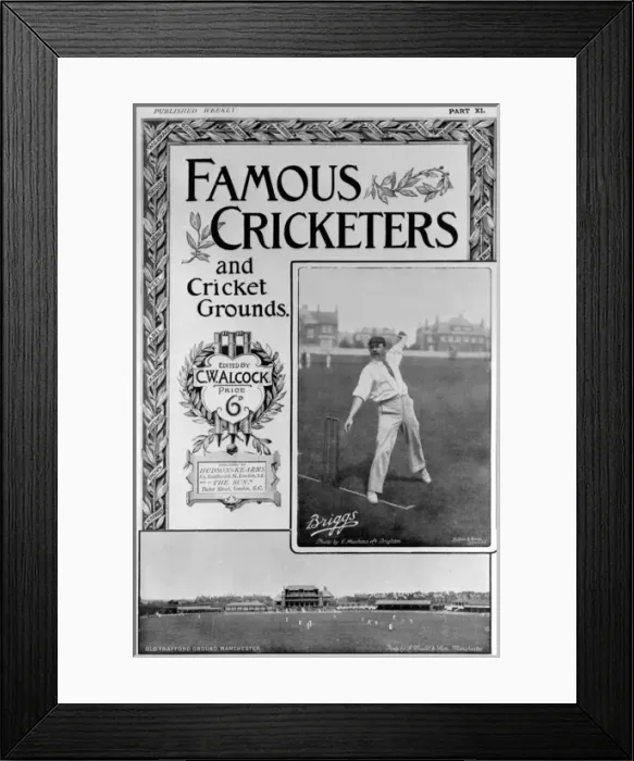 Framed Print : Cover design, Famous Cricketers and Cricket Grounds, XI Framed Print : Cover design, Famous Cricketers and Cricket Grounds, XI