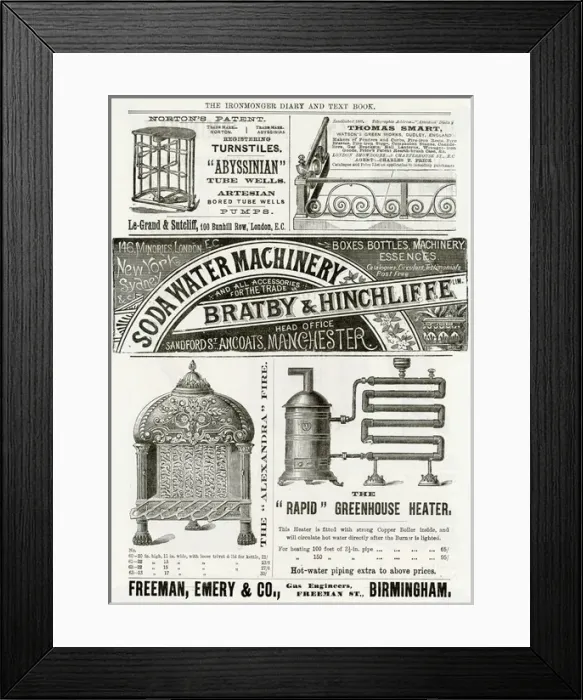 Framed Print : Page from Ironmonger Diary 1889 Framed Print : Page from Ironmonger Diary 1889