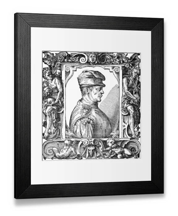 Framed Print : Philippe Le Bon / Woodcut Framed Print : Philippe Le Bon / Woodcut