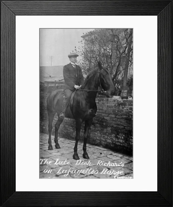 Framed Print : The late Dick Richards on Lafayettes horse Framed Print : The late Dick Richards on Lafayettes horse