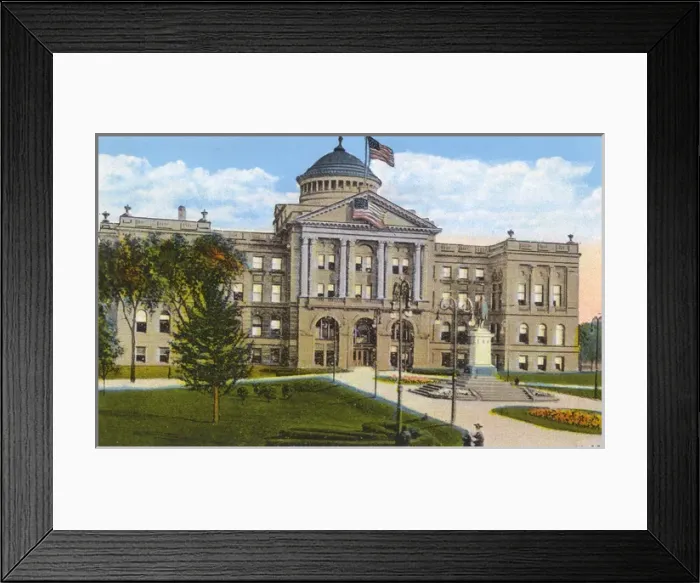 Framed Print : Toledo, Ohio - Lucas County Court House & McKinley Monument Framed Print : Toledo, Ohio - Lucas County Court House & McKinley Monument