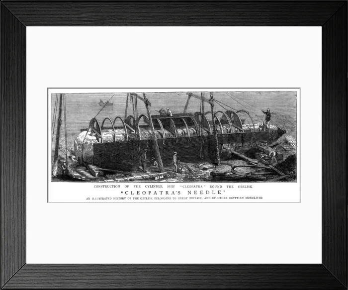 Framed Print : Cylinder ship constructed around Cleopatras needle, 1877 Framed Print : Cylinder ship constructed around Cleopatras needle, 1877