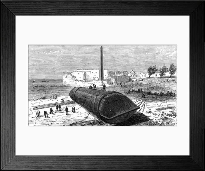 Framed Print : Transporting the obelisk: embarkation of Cleopatras needle Framed Print : Transporting the obelisk: embarkation of Cleopatras needle
