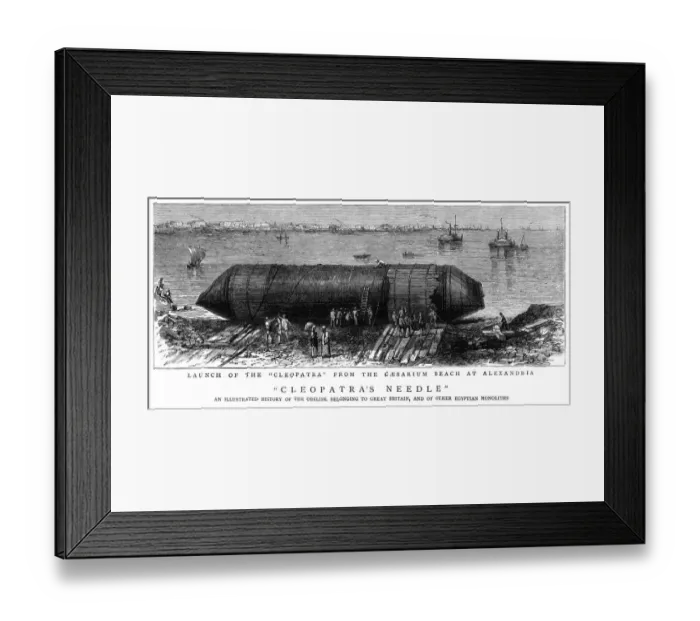 Framed Print : Launching Cleopatras needle, 1877 Framed Print : Launching Cleopatras needle, 1877