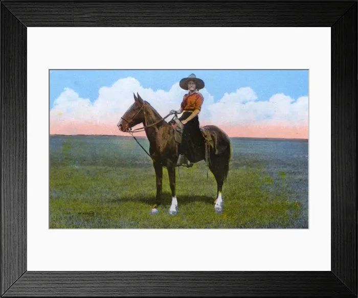 Framed Print : Western Canada - Cowgirl