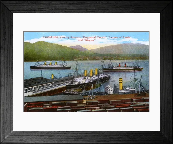 Framed Print : Vancouver, British Columbia, Canada - Burrard Inlet Framed Print : Vancouver, British Columbia, Canada - Burrard Inlet