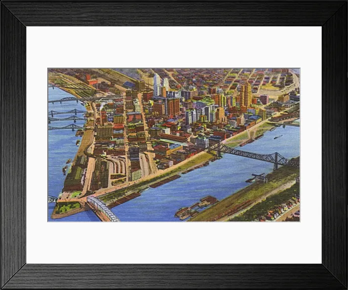 Framed Print : Pittsburgh, Pennsylvania, USA - Point and Golden Triangle Framed Print : Pittsburgh, Pennsylvania, USA - Point and Golden Triangle