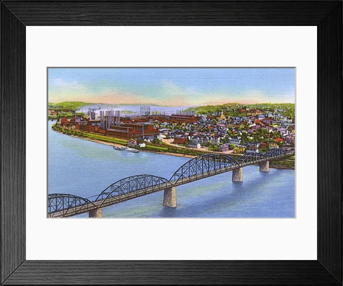 Framed Print : Pittsburgh, Pennsylvania, USA - Homestead and Steel Mills Framed Print : Pittsburgh, Pennsylvania, USA - Homestead and Steel Mills