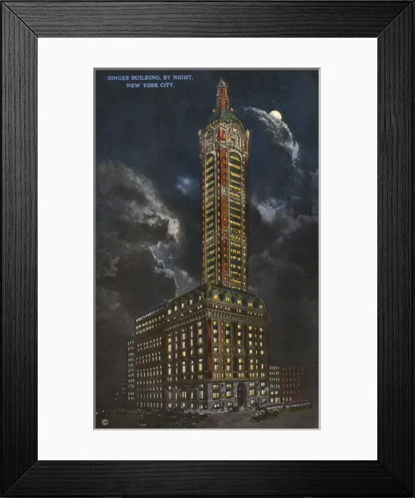 Framed Print : New York City, USA - Singer Building by night Framed Print : New York City, USA - Singer Building by night