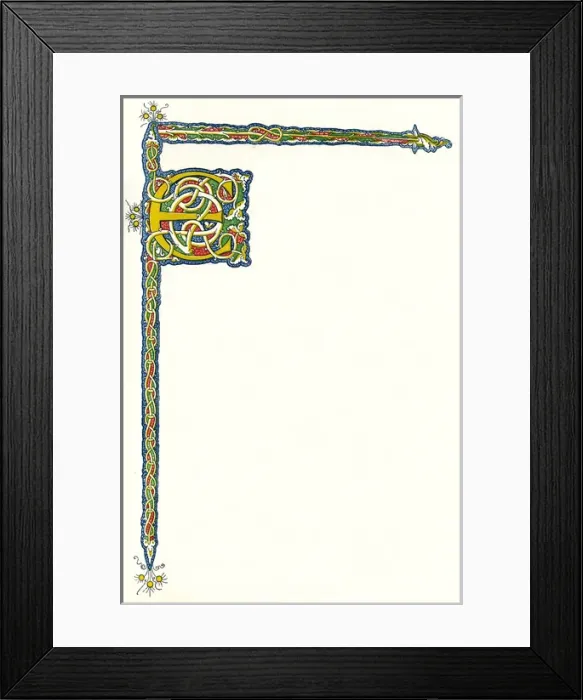 Framed Print : Illuminated letter E Framed Print : Illuminated letter E