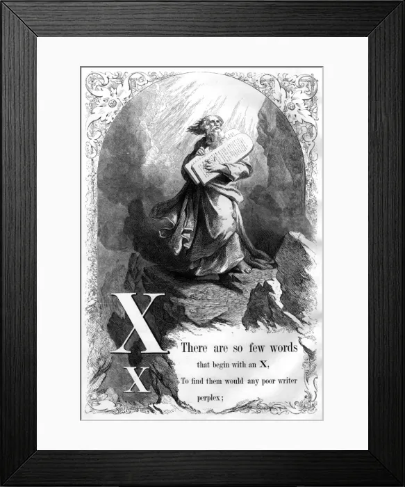 Framed Print : The Mothers Picture Alphabet -- X Framed Print : The Mothers Picture Alphabet -- X