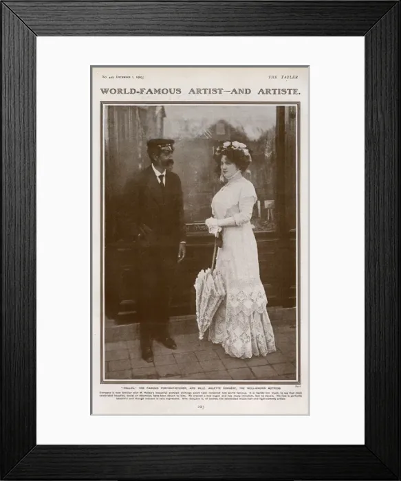 Framed Print : Photo of Paul Helleu & Mlle Arlette Dorgiere in the Tatler Framed Print : Photo of Paul Helleu & Mlle Arlette Dorgiere in the Tatler