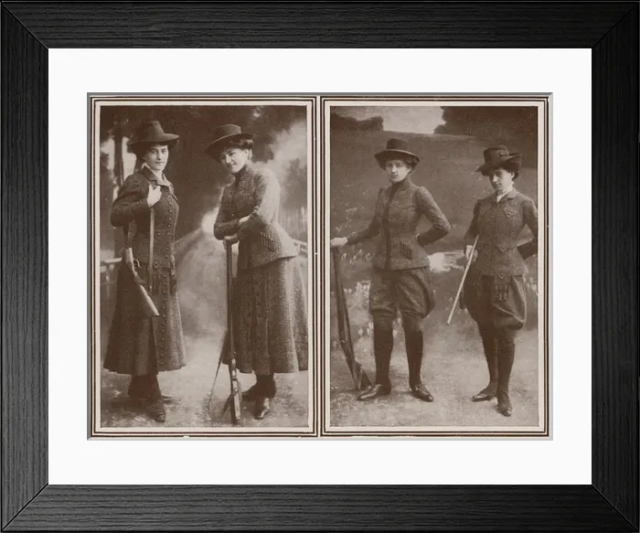 Framed Print : Photo of ladies shooting costumes in the Tatler Framed Print : Photo of ladies shooting costumes in the Tatler
