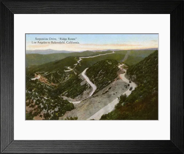 Framed Print : Ridge Route between Los Angeles and Bakersfield, USA Framed Print : Ridge Route between Los Angeles and Bakersfield, USA