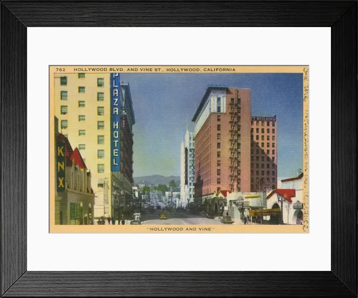 Framed Print : Hollywood Boulevard and Vine Street, California, USA Framed Print : Hollywood Boulevard and Vine Street, California, USA