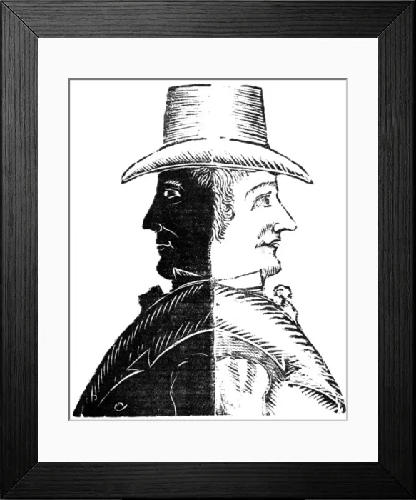Framed Print : Mr Doubleface, c. 1810 Framed Print : Mr Doubleface, c. 1810