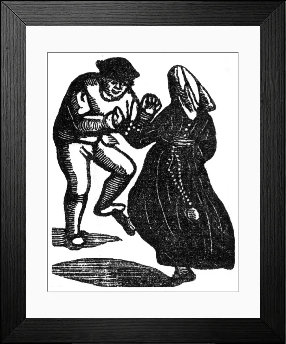 Framed Print : Couple dancing, c. 1600 Framed Print : Couple dancing, c. 1600