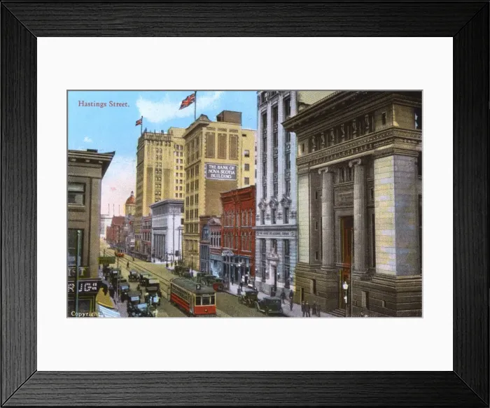 Framed Print : Vancouver, British Columbia, Canada - Hastings Street Framed Print : Vancouver, British Columbia, Canada - Hastings Street