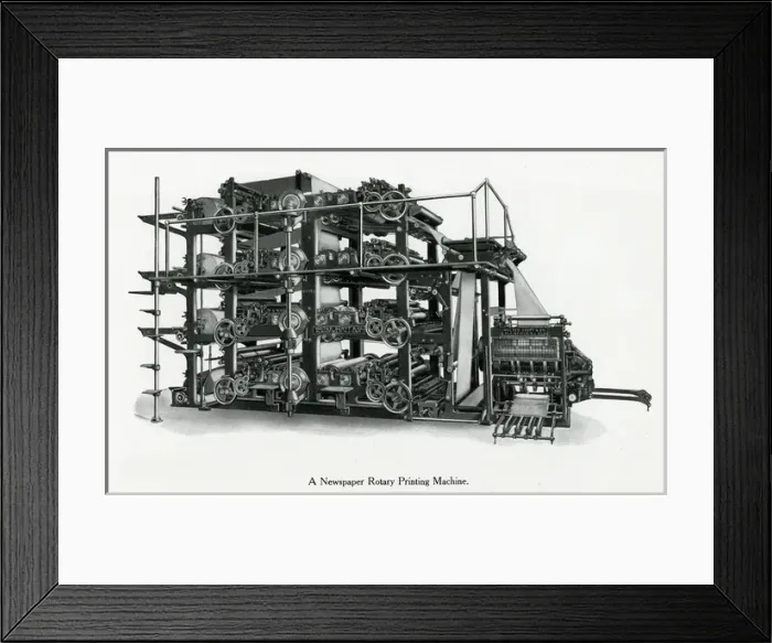 Framed Print : Newspaper rotary printing machine 1908 Framed Print : Newspaper rotary printing machine 1908