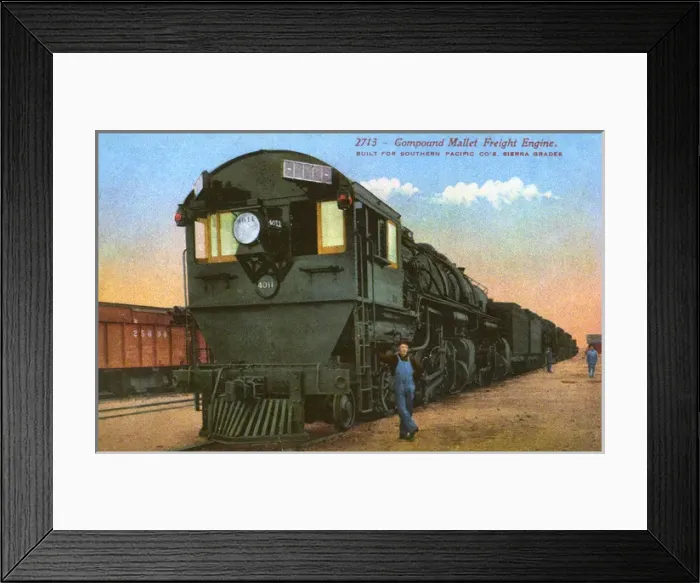 Framed Print : Compound Mallet Freight Engine locomotive, USA Framed Print : Compound Mallet Freight Engine locomotive, USA