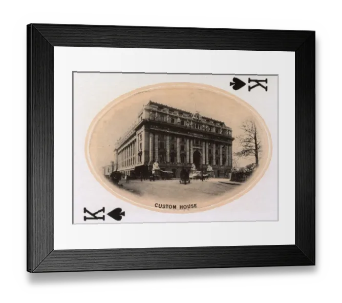 Framed Print : New York City - Playing card - Custom House - King of Spades Framed Print : New York City - Playing card - Custom House - King of Spades