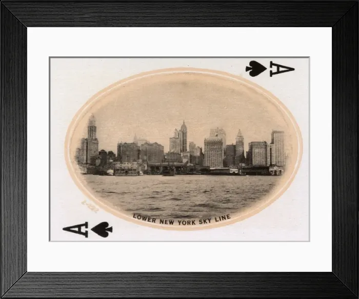Framed Print : New York City - Playing card - Lower New York Skyline Framed Print : New York City - Playing card - Lower New York Skyline