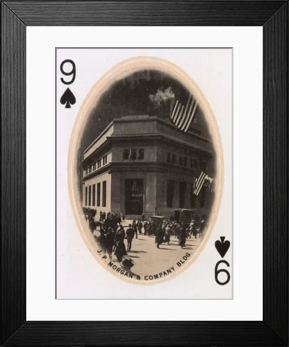 Framed Print : New York City - Playing card - Morgan Company Building Framed Print : New York City - Playing card - Morgan Company Building