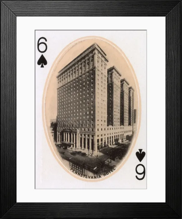 Framed Print : New York City - Playing card - Pennsylvania Hotel Framed Print : New York City - Playing card - Pennsylvania Hotel