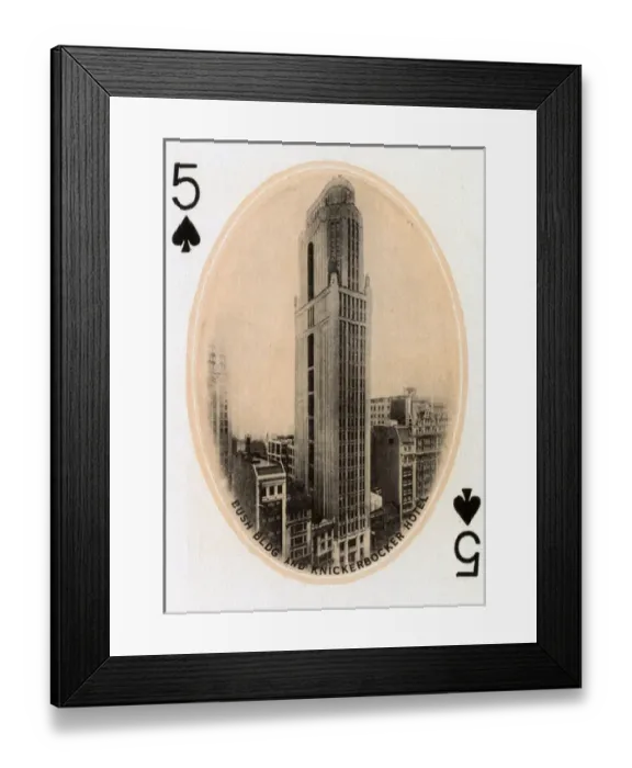 Framed Print : New York City - card - Bush Building, Knickerbocker Hotel Framed Print : New York City - card - Bush Building, Knickerbocker Hotel